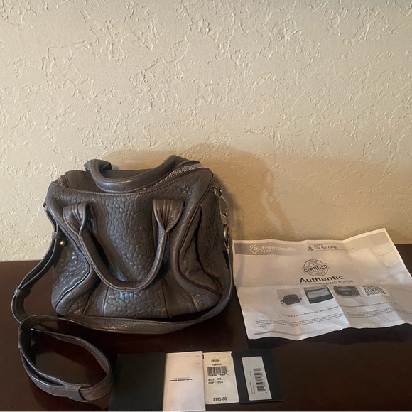 ALEXANDER WANG Rocky Rockie Tundra Gray Cross Body Bag Leather Perfect Condition - Picture 13 of 13